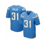 Men Nike Los Angeles Chargers #31 Adrian Phillips Elite Electric Blue Alternate NFL Jersey