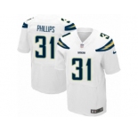 Men Nike Los Angeles Chargers #31 Adrian Phillips Elite White NFL Jersey