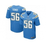 Men Nike Los Angeles Chargers #56 Korey Toomer Elite Electric Blue Alternate NFL Jersey