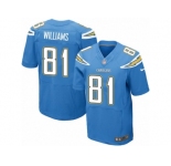 Men Nike Los Angeles Chargers #81 Mike Williams Elite Electric Blue Alternate NFL Jersey