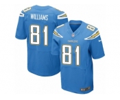 Men Nike Los Angeles Chargers #81 Mike Williams Elite Electric Blue Alternate NFL Jersey