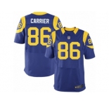 Men Nike Los Angeles Rams #86 Derek Carrier Elite Royal Blue Alternate NFL Jersey