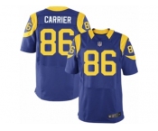 Men Nike Los Angeles Rams #86 Derek Carrier Elite Royal Blue Alternate NFL Jersey