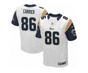 Men Nike Los Angeles Rams #86 Derek Carrier Elite White NFL Jersey