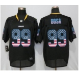 Men Nike San Diego Chargers #99 Joey Bosa USA Flag Fashion Black Elite Jerseys