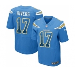 Men's Los Angeles Chargers #17 Philip Rivers Elite Electric Blue Alternate Drift Fashion Football Jersey