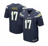 Men's Los Angeles Chargers #17 Philip Rivers Elite Navy Blue Team Color Football Jersey
