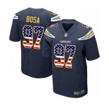 Men's Los Angeles Chargers #97 Joey Bosa Elite Navy Blue Home USA Flag Fashion Football Jersey