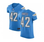 Men's Nike Los Angeles Chargers #42 Uchenna Nwosu Electric Blue Alternate Vapor Untouchable Elite Player NFL Jersey