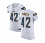 Men's Nike Los Angeles Chargers #42 Uchenna Nwosu White Vapor Untouchable Elite Player NFL Jersey
