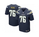 Men's Nike Los Angeles Chargers #76 Russell Okung Elite Navy Blue Team Color NFL Jersey