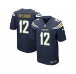 Men's Nike San Diego Chargers #12 Travis Benjamin Elite Navy Blue Team Color NFL Jersey