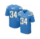 Men's Nike San Diego Chargers #34 Derek Watt Elite Electric Blue Alternate NFL Jersey