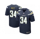 Men's Nike San Diego Chargers #34 Derek Watt Elite Navy Blue Team Color NFL Jersey