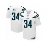 Men's Nike San Diego Chargers #34 Derek Watt Elite White NFL Jersey