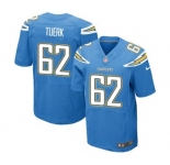 Men's Nike San Diego Chargers #62 Max Tuerk Elite Electric Blue Alternate NFL Jersey