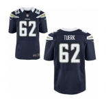 Men's Nike San Diego Chargers #62 Max Tuerk Elite Navy Blue Team Color NFL Jersey