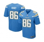 Men's Nike San Diego Chargers #86 Hunter Henry Elite Electric Blue Alternate NFL Jersey