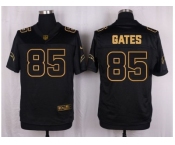 Nike San Diego Chargers #85 Antonio Gates Black Pro Line Gold Collection Jersey[Elite]