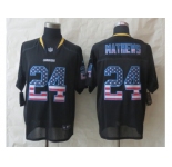 nike san diego charger #24 mathews black [Elite USA flag fashion]