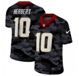 Men New Nike San Diego Chargers #10 Herbert 2020 Nike 2ndCamo Salute to Service Limited