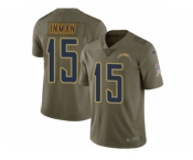Men Nike Los Angeles Chargers #15 Dontrelle Inman Limited Olive 2017 Salute to Service NFL Jersey
