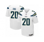 Men Nike Los Angeles Chargers #20 Desmond King Elite White NFL Jersey