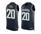 Men Nike Los Angeles Chargers #20 Desmond King Limited Navy Blue Player Name & Number Tank Top NFL Jersey