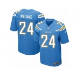 Men Nike Los Angeles Chargers #24 Trevor Williams Elite Electric Blue Alternate NFL Jersey