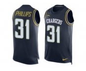 Men Nike Los Angeles Chargers #31 Adrian Phillips Limited Navy Blue Player Name & Number Tank Top NFL Jersey