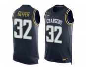 Men Nike Los Angeles Chargers #32 Branden Oliver Limited Navy Blue Player Name & Number Tank Top NFL Jersey