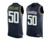Men Nike Los Angeles Chargers #50 Hayes Pullard Limited Navy Blue Player Name & Number Tank Top NFL Jersey