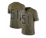 Men Nike Los Angeles Chargers #51 Kyle Emanuel Limited Olive 2017 Salute to Service NFL Jersey