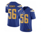 Men Nike Los Angeles Chargers #56 Korey Toomer Limited Electric Blue Rush Vapor Untouchable NFL Jersey