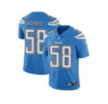 Men Nike Los Angeles Chargers #58 Nigel Harris Electric Blue Alternate Vapor Untouchable Limited Player NFL Jersey