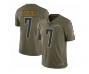 Men Nike Los Angeles Chargers #7 Doug Flutie Limited Olive 2017 Salute to Service NFL Jersey