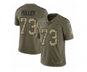 Men Nike Los Angeles Chargers #73 Spencer Pulley Limited Olive Camo 2017 Salute to Service NFL Jersey