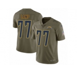 Men Nike Los Angeles Chargers #77 Forrest Lamp Limited Olive 2017 Salute to Service NFL Jersey