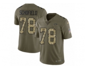 Men Nike Los Angeles Chargers #78 Michael Schofield Limited Olive Camo 2017 Salute to Service NFL Jersey