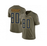 Men Nike Los Angeles Chargers #80 Kellen Winslow Limited Olive 2017 Salute to Service NFL Jersey