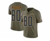 Men Nike Los Angeles Chargers #80 Kellen Winslow Limited Olive 2017 Salute to Service NFL Jersey