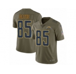 Men Nike Los Angeles Chargers #85 Antonio Gates Limited Olive 2017 Salute to Service NFL Jersey