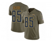 Men Nike Los Angeles Chargers #85 Antonio Gates Limited Olive 2017 Salute to Service NFL Jersey