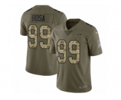 Men Nike Los Angeles Chargers #99 Joey Bosa Limited Olive Camo 2017 Salute to Service NFL Jersey