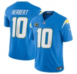 Men's Los Angeles Chargers #10 Justin Herbert Blue 2025 F.U.S.E With 4-Star C Patch Vapor Limited Stitched Football Jersey