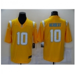 Men's Los Angeles Chargers #10 Justin Herbert Yellow Draft Vapor Limited Jersey