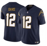 Men's Los Angeles Chargers #12 Derius Davis Navy 2024 F.U.S.E. Vapor Limited Football Stitched Jersey