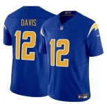 Men's Los Angeles Chargers #12 Derius Davis Royal 2024 F.U.S.E. Vapor Limited Football Stitched Jersey