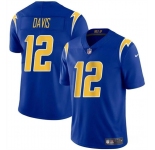 Men's Los Angeles Chargers #12 Derius Davis Royal 2024 Vapor Limited Football Stitched Jersey