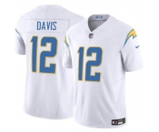 Men's Los Angeles Chargers #12 Derius Davis White 2024 F.U.S.E. Vapor Limited Football Stitched Jersey